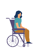 An illustration of a human in a wheelchair