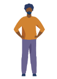 A picture of a human standing with their hands on their hips
