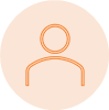 A simplified drawing of a human on an orange background