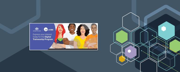 Digital Traineeship logo featuring four smiling people