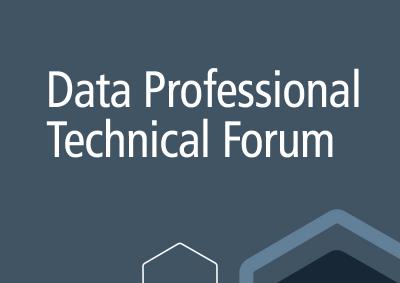 Data Professional Technical Forum with graphics in the bottom right corner.