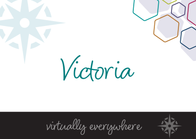 Text saying "Victoria - Virtually Everywhere" on an abstract background, promoting the State of the Service Roadshow event for Victoria.
