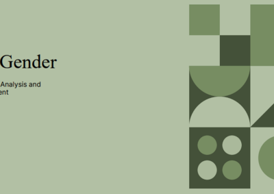 A green image with the text Including Gender as a headline with An APS guide to Gender Analysis and Gender Impact Assessment