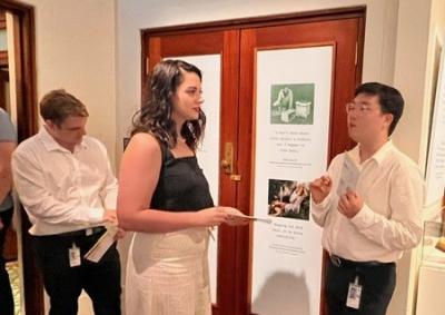Two people taking a tour of the Museum of Australian Democracy as part of the program