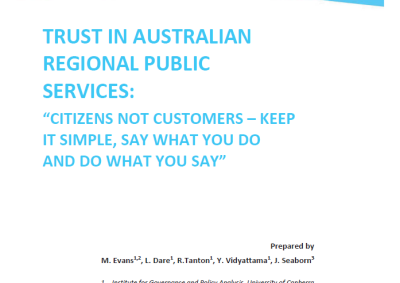 Trust in Australian Regional Public Services cover