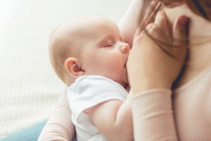 A baby being breastfed