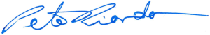 The signature of Peter Riordan