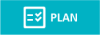 The word plan written in white text on an aqua background
