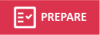 The word prepare written in white text on a red background