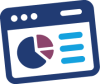 icon of a screen with a pie graph