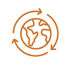 Icon of earth with arrows going around it