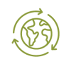 Icon of earth with arrows going around it